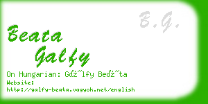 beata galfy business card